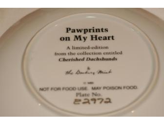 Black and Tan Dachshund Pawprints on My Heart Collectible Dachshund Plate Danbury Mint