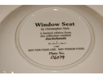 Window Seat Beautiful Long Hair Red Dachshund Collector Plate from Danbury Mint