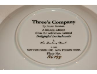 Three's Company Delightful Dachshunds Collector Plate from Danbury Mint
