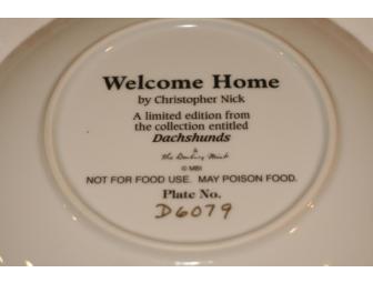 Welcome Home Black and Tan Dachshund Collector Plate Danbury Mint