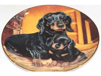 Pride and Joy Mama and Baby Dachshund Collector Plate from Danbury Mint
