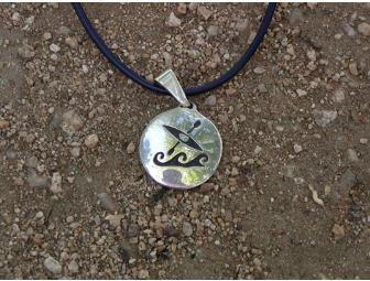 Handmade Sterling Silver Wave and Kayak Pendants