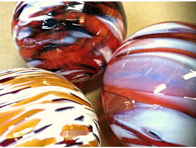 Five Handmade Glass Ball Ornaments