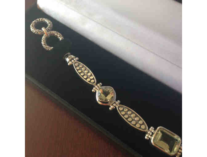 Green Amythist and Sterling Silver 3-piece Jewelry Set