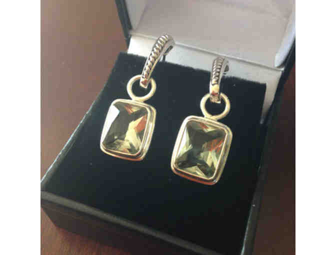 Green Amythist and Sterling Silver 3-piece Jewelry Set