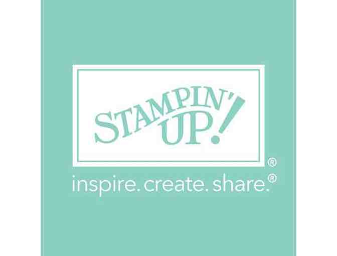 Stampin' Up Basket of Paper, Ribbons, Stamps and Other Embellishments