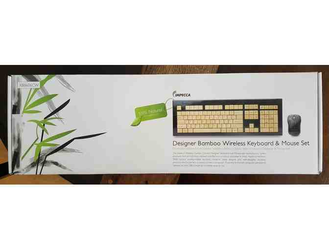 Impecca Designer Bamboo Wireless Keyboard & Mouse Set