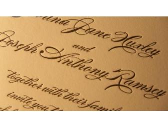 Custom Letterpress Invitation Suite for 175