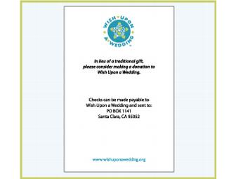 In lieu of Gifts - Complimentary WUW post cards to include in your invitation suites