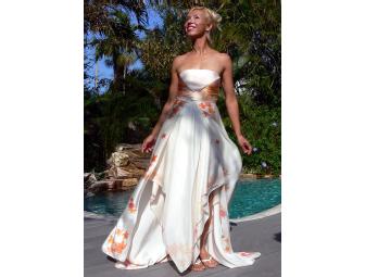Silk Beach Wedding Dress - Custom Made & Hand-Painted