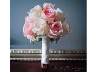 Anywhere / Ivory and Blush Pink Silk Rose Bouquet