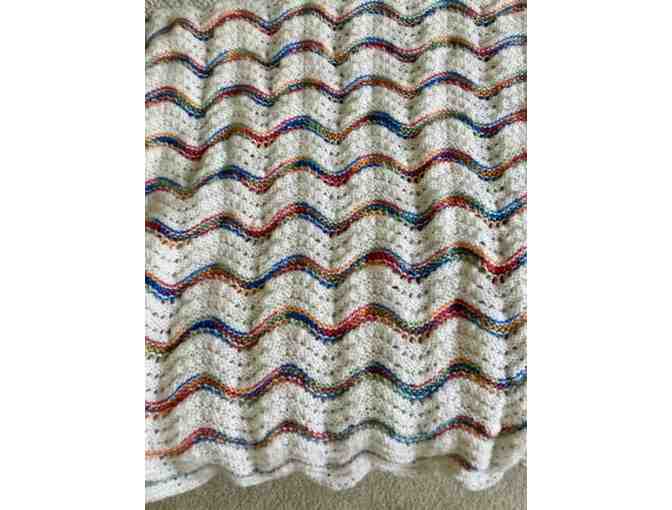 Hand Knit Rainbow Blanket