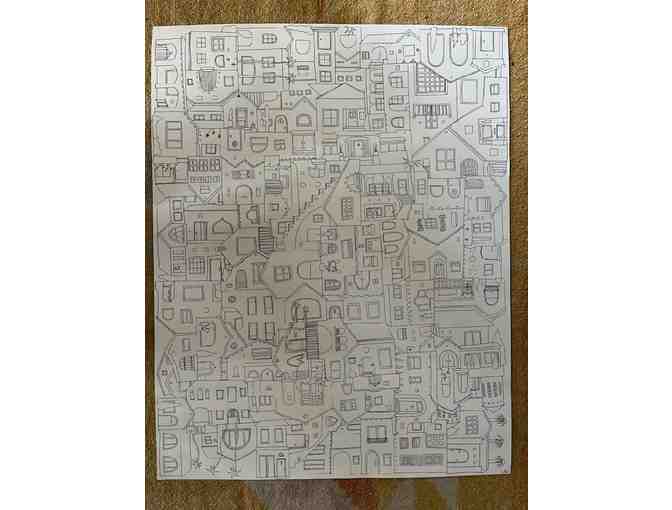 Original Line Drawing: 'LA Homies' by Lizi Phoenix