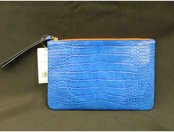 COBALT BLUE SNAKE SKIN CLUTCH