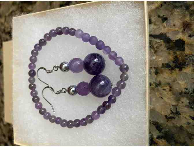 Lakshmi Design Jewelry - Amethyst earrings and bracelet