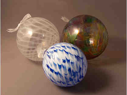 3 Handblown Glass Ornaments