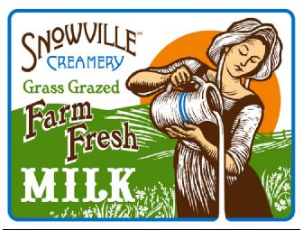 Set of Two Snowville Creamery Woodblock-Style Art Prints