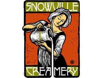 Set of Two Snowville Creamery Woodblock-Style Art Prints