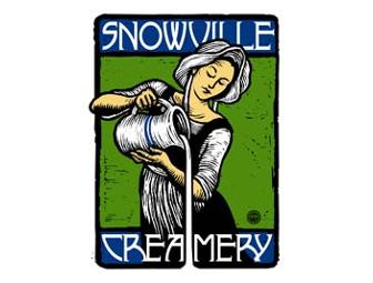 Set of Two Snowville Creamery Woodblock-Style Art Prints