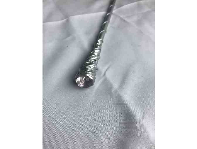 Handmade Wand No 1- Silver with pink stone