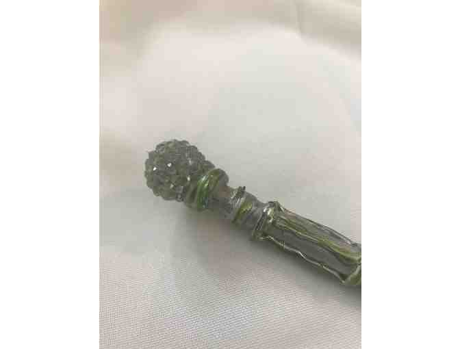 Handmade Wand No 2- Silver with Light Green Stone