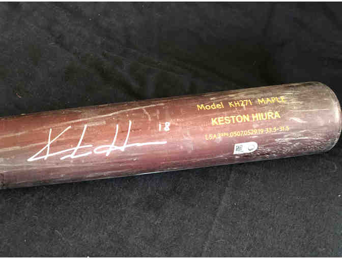 Milwaukee Brewers Keston Huira Autographed Game Used Bat