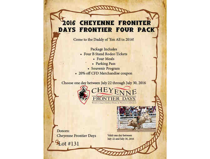 Cheyenne Frontier Days 2016 Frontier Four Pack