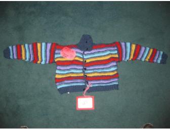 Handmade Child's L/S Blue Multicolor Sweater Gift Set