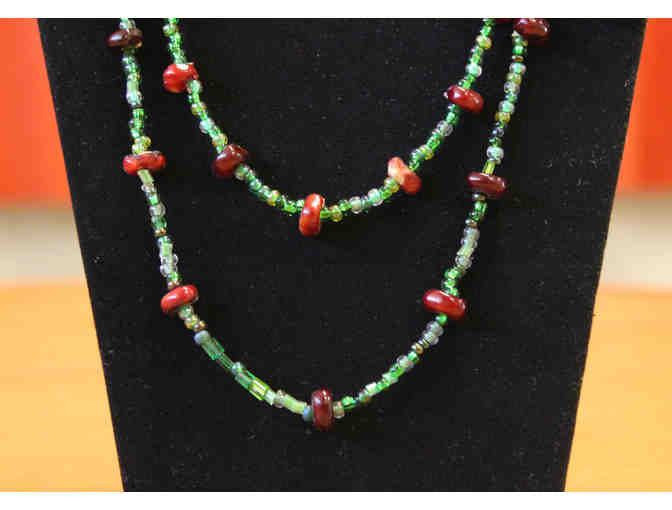 WSP 7th Grade - Colorful Flint Corn & Glass Bead Necklace and Earrings