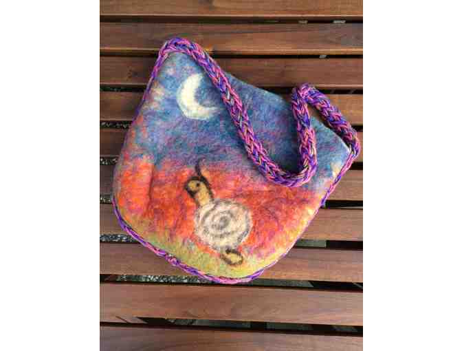 Handmade Sail Day and Night Felted Shoulder Bag