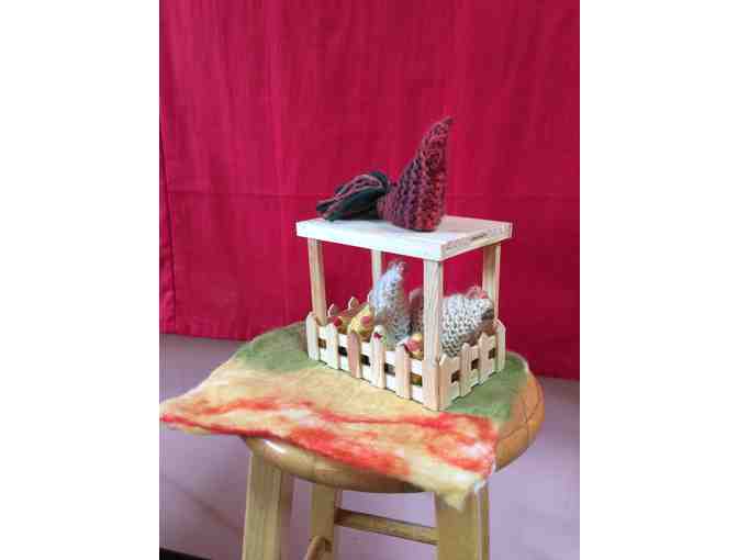 Knitted Chicken Set with Hen House