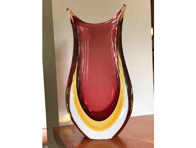 Stunning Submerged Murano glass vase signed by the artist