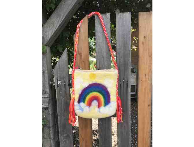 Handmade Rainbow Felted Shoulder bag