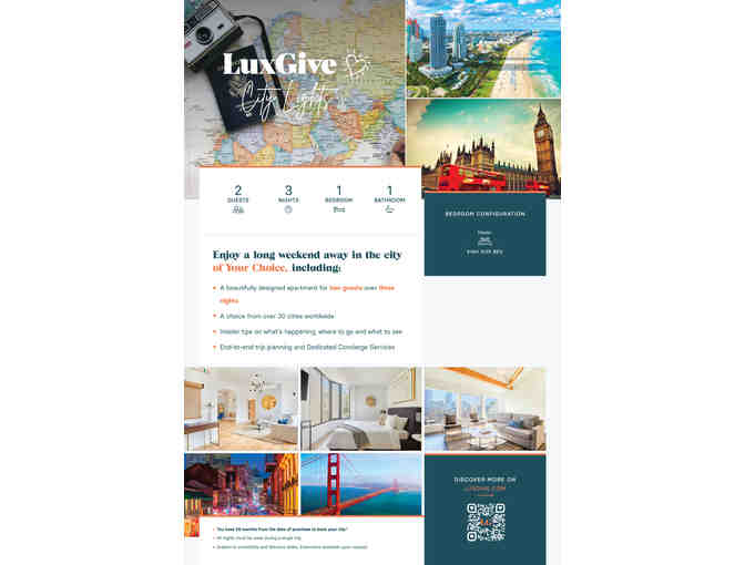 City Lights 3-night Stay for 2 Pick Your Destination