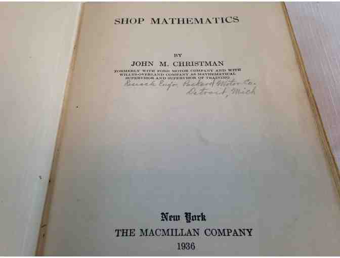 Book - 'Shop Mathematics' by John Michael Christman
