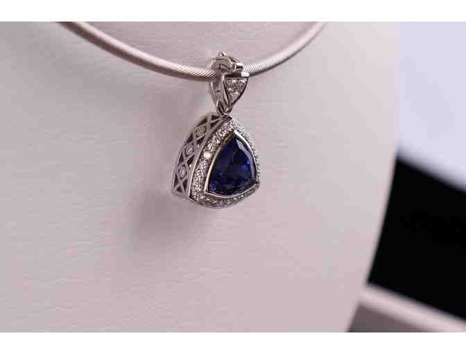 Tazanite 7K Diamond pendant with omega necklace