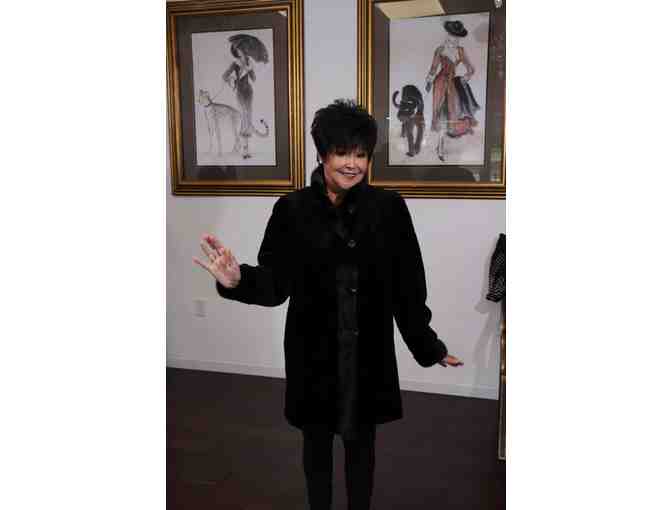 Black Sheared and Sculptured Mink Walking Coat