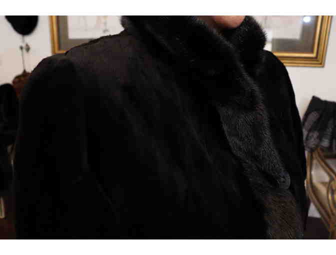 Black Sheared and Sculptured Mink Walking Coat
