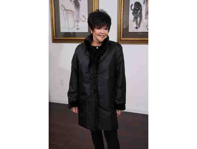 Black Sheared and Sculptured Mink Walking Coat