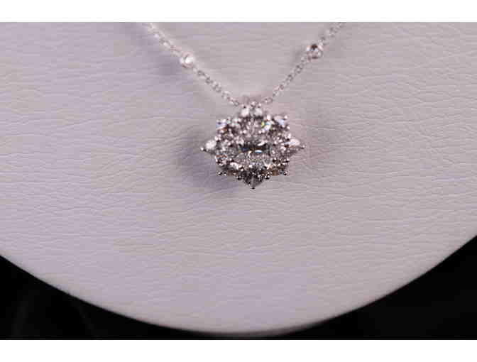 Round Diamond snowflake design necklace with diamond chain