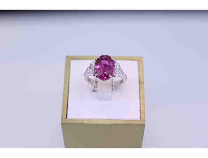 Pink Sapphire 6K ring with diamonds