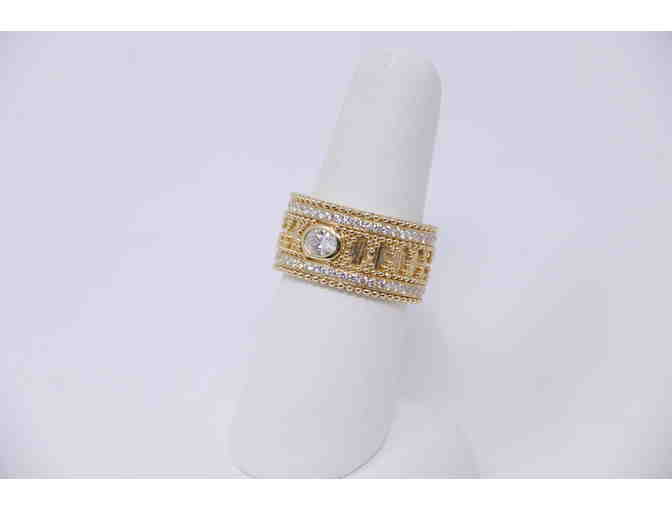 Vergano Cuff Ring with Oval Diamond