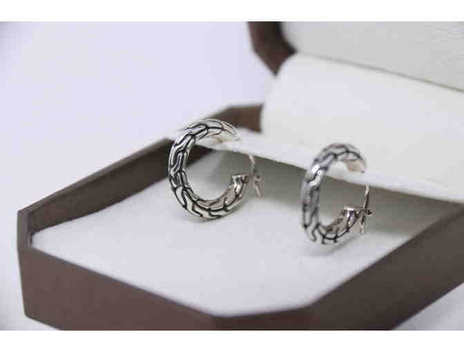 Classic Chain Silver Hoop Earrings