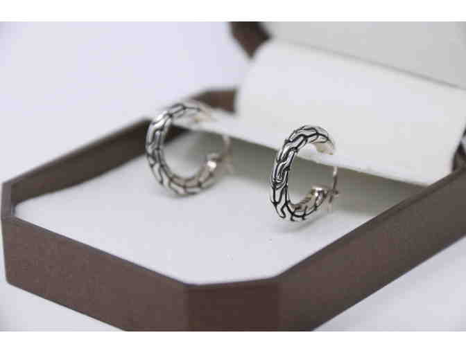 Classic Chain Silver Hoop Earrings