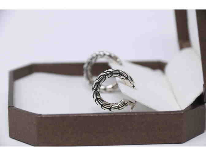 Classic Chain Silver Hoop Earrings