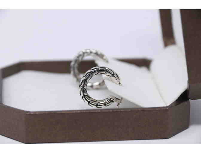 Classic Chain Silver Hoop Earrings