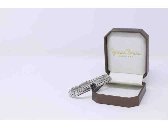 Classic Chain Silver Lava Bracelet with Black Sapphire