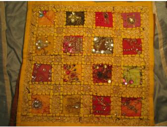 Indian hand-made beaded decorative pillow covers