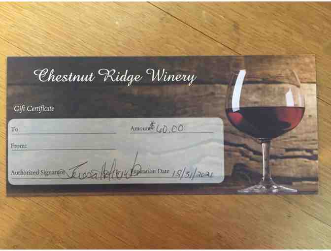 Wine Tasting and Gift Certificate at Chestnut Ridge Winery