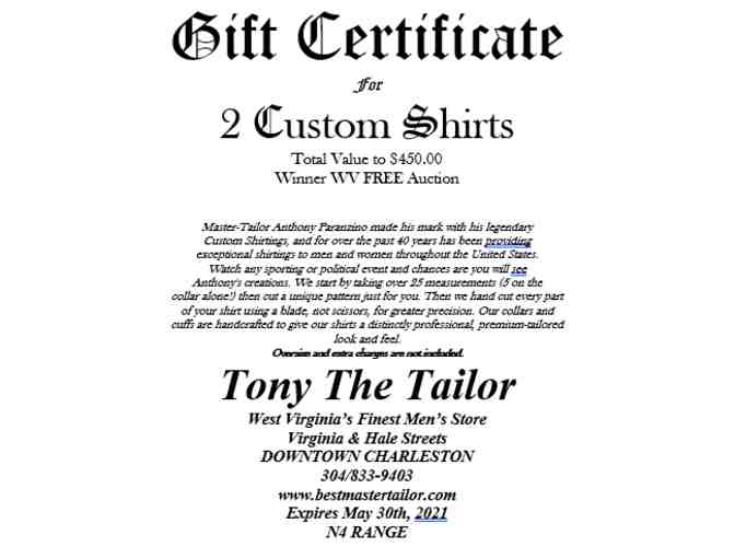 Two Custom-Made Shirts by Tony the Tailor